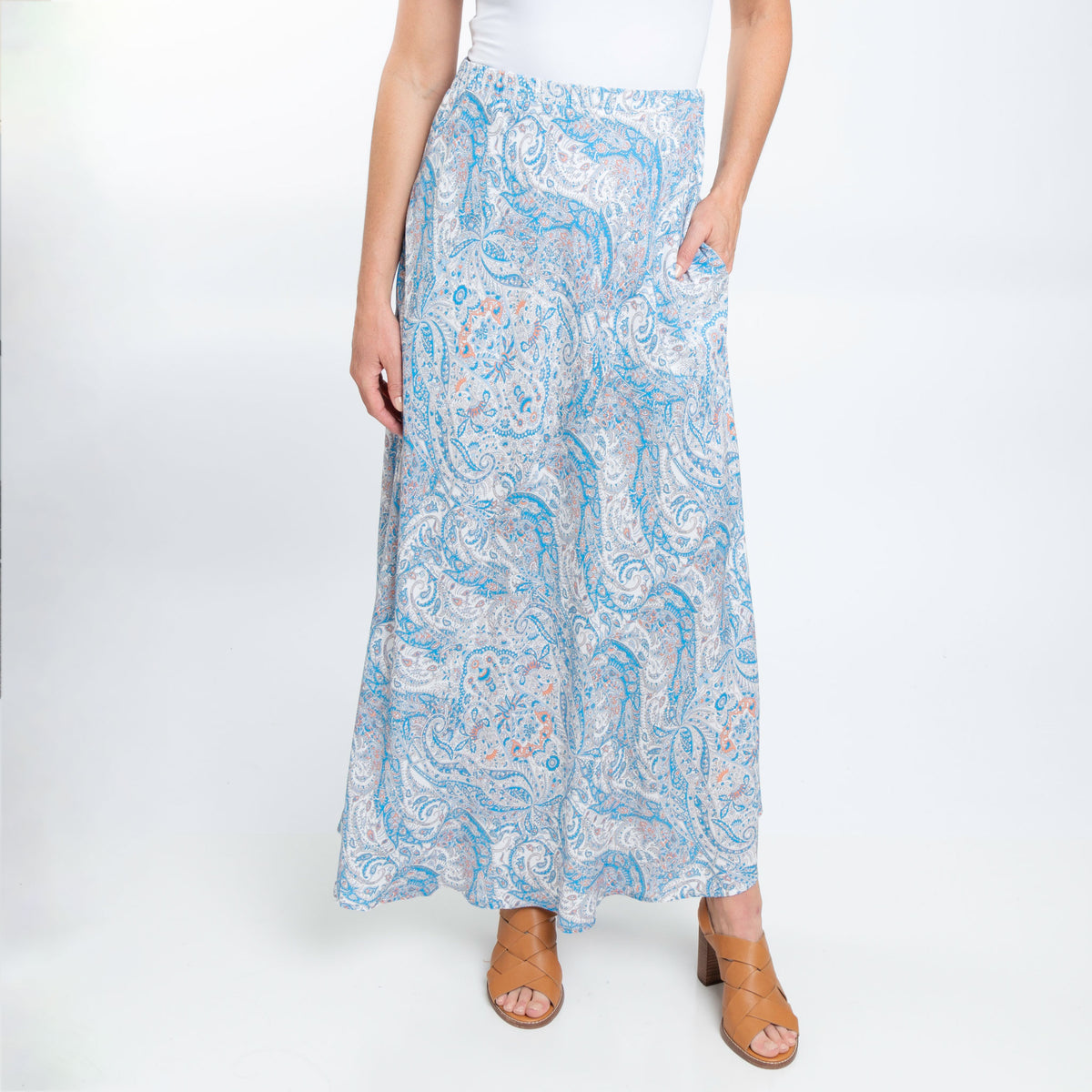 Halle Patterned Maxi Skirt with Pockets