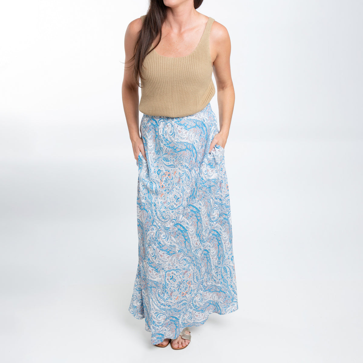 Halle Patterned Maxi Skirt with Pockets