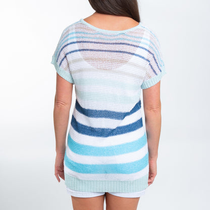 Shira Short Sleeve V-Neck Striped Knit Top