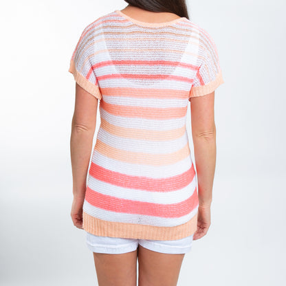Shira Short Sleeve V-Neck Striped Knit Top