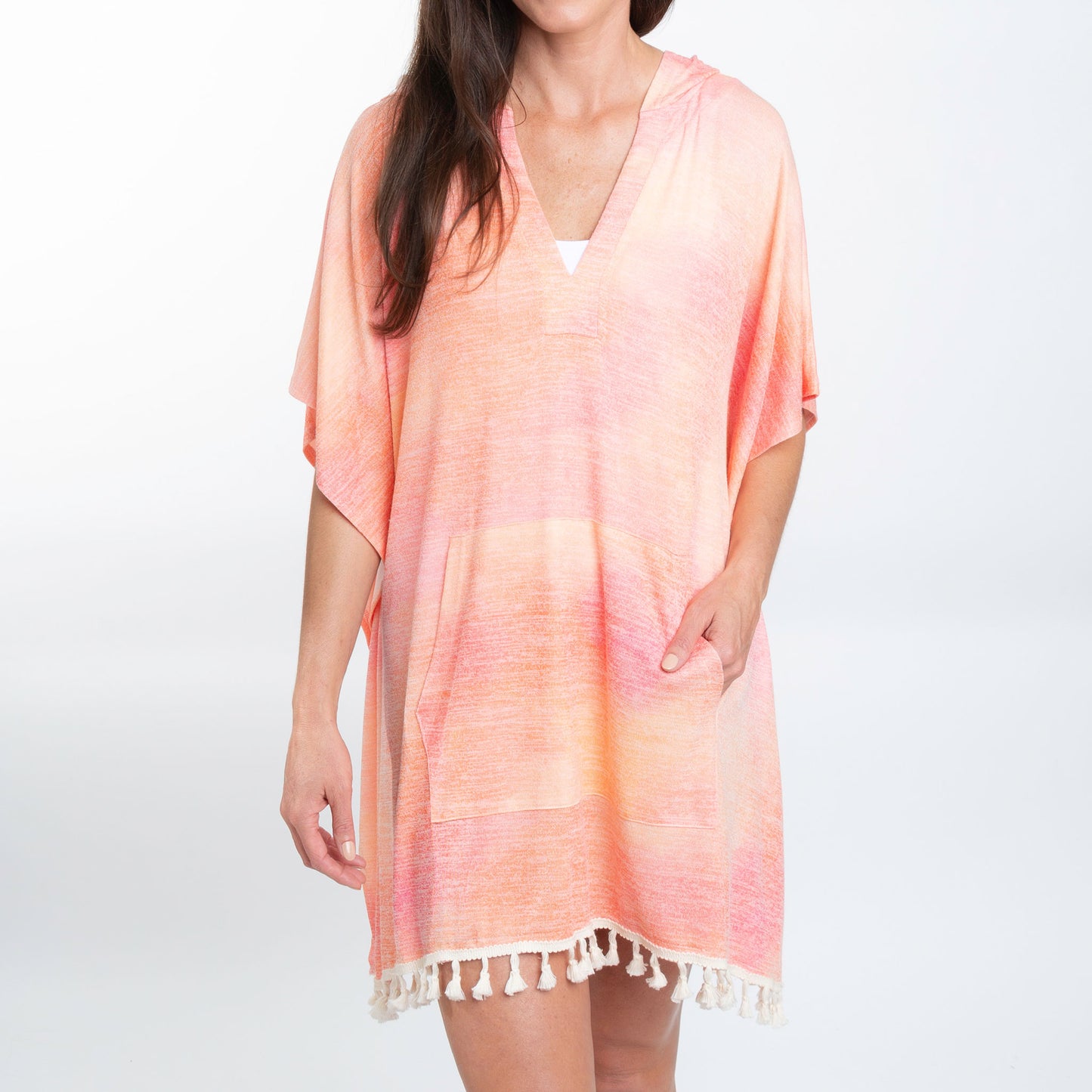 Naomi One Size Hooded Poncho Swimsuit Cover Up