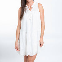 Calla Sleeveless Panel Eyelet Baby Doll  Dress