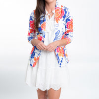 Calla Sleeveless Panel Eyelet Baby Doll  Dress
