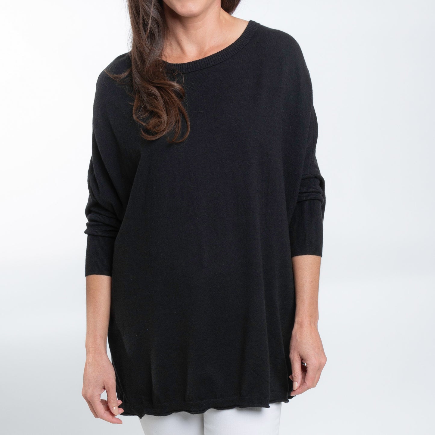 Halsey Relaxed Lightweight Dolman Poncho Sweater