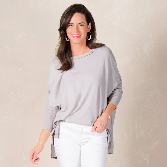 Halsey Relaxed Lightweight Dolman Poncho Sweater