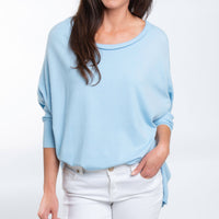 Halsey Relaxed Lightweight Dolman Poncho Sweater