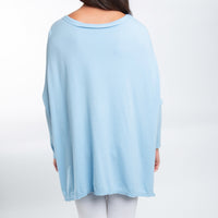 Halsey Relaxed Lightweight Dolman Poncho Sweater