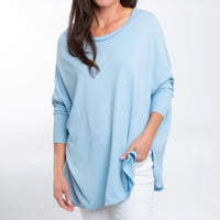 Halsey Relaxed Lightweight Dolman Poncho Sweater