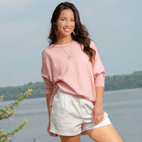 Halsey Relaxed Lightweight Dolman Poncho Sweater