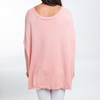 Halsey Relaxed Lightweight Dolman Poncho Sweater