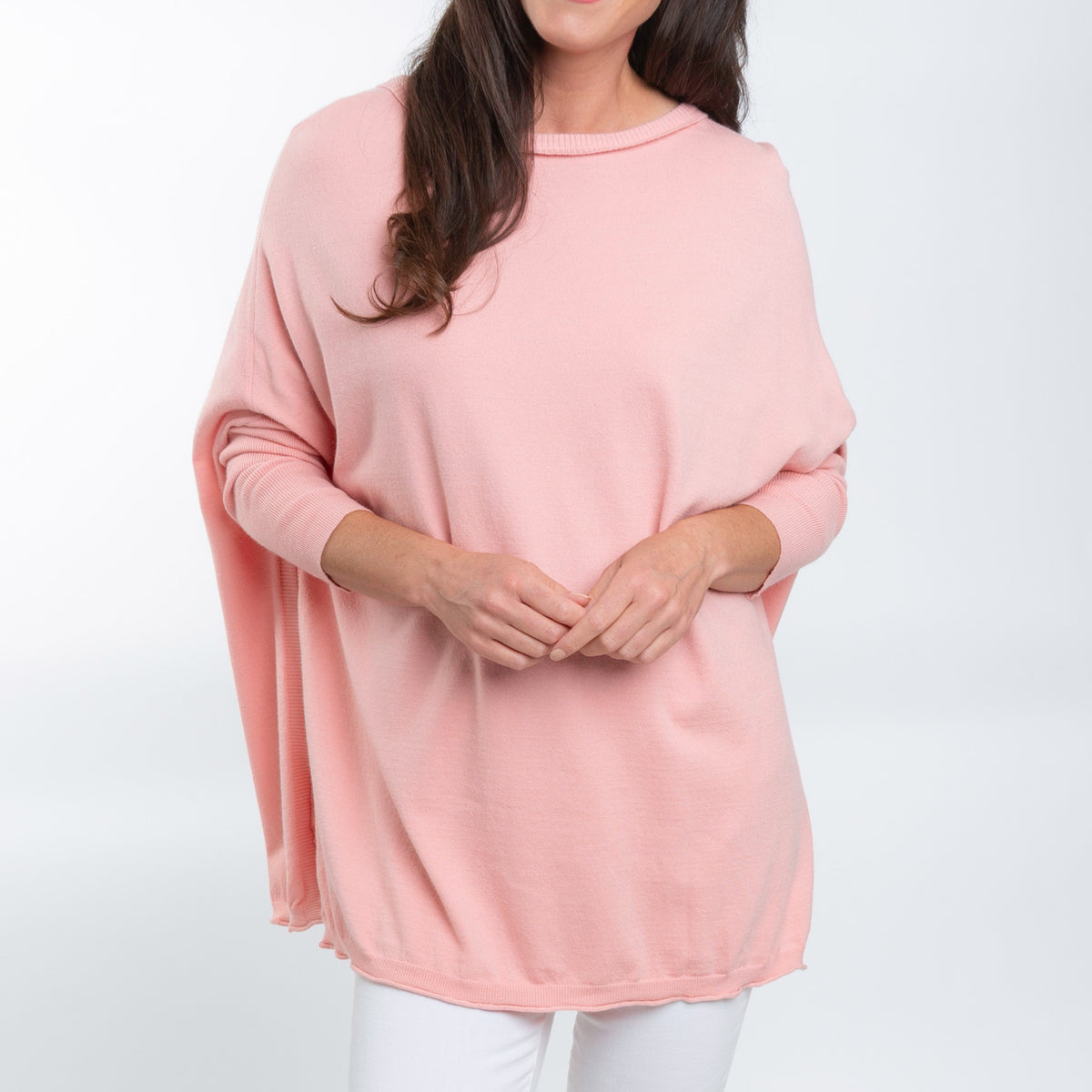 Halsey Relaxed Lightweight Dolman Poncho Sweater