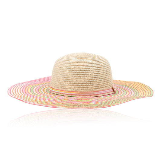 Kaia Bright Ombre Stripe Floppy Wide Brim Sun Hat