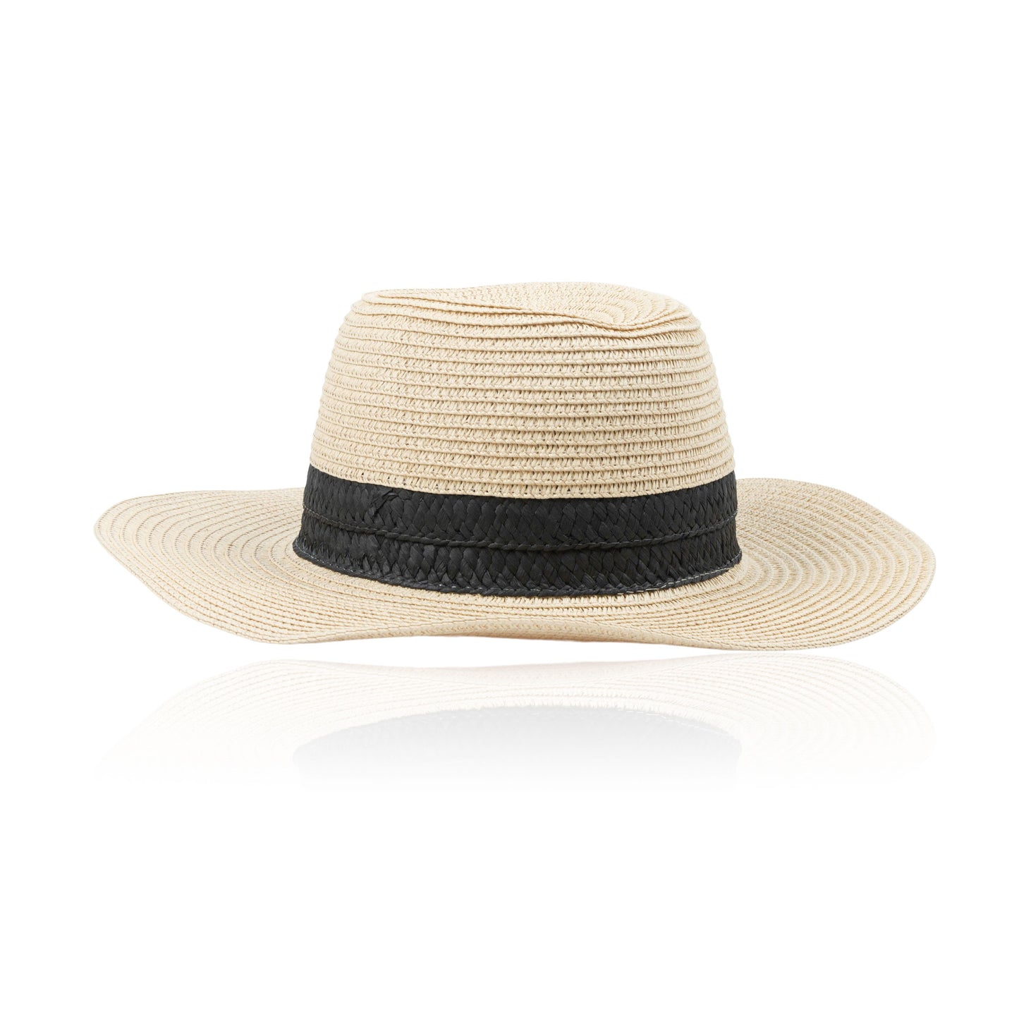 Irulan Woven Striped Panama Fedora Floppy Sun Hat