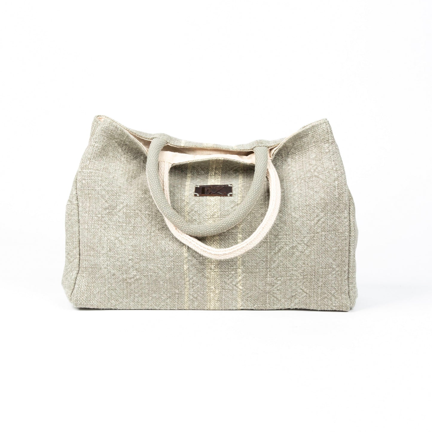 Inara Jute Handled Snap Closure Tote Bag Purse