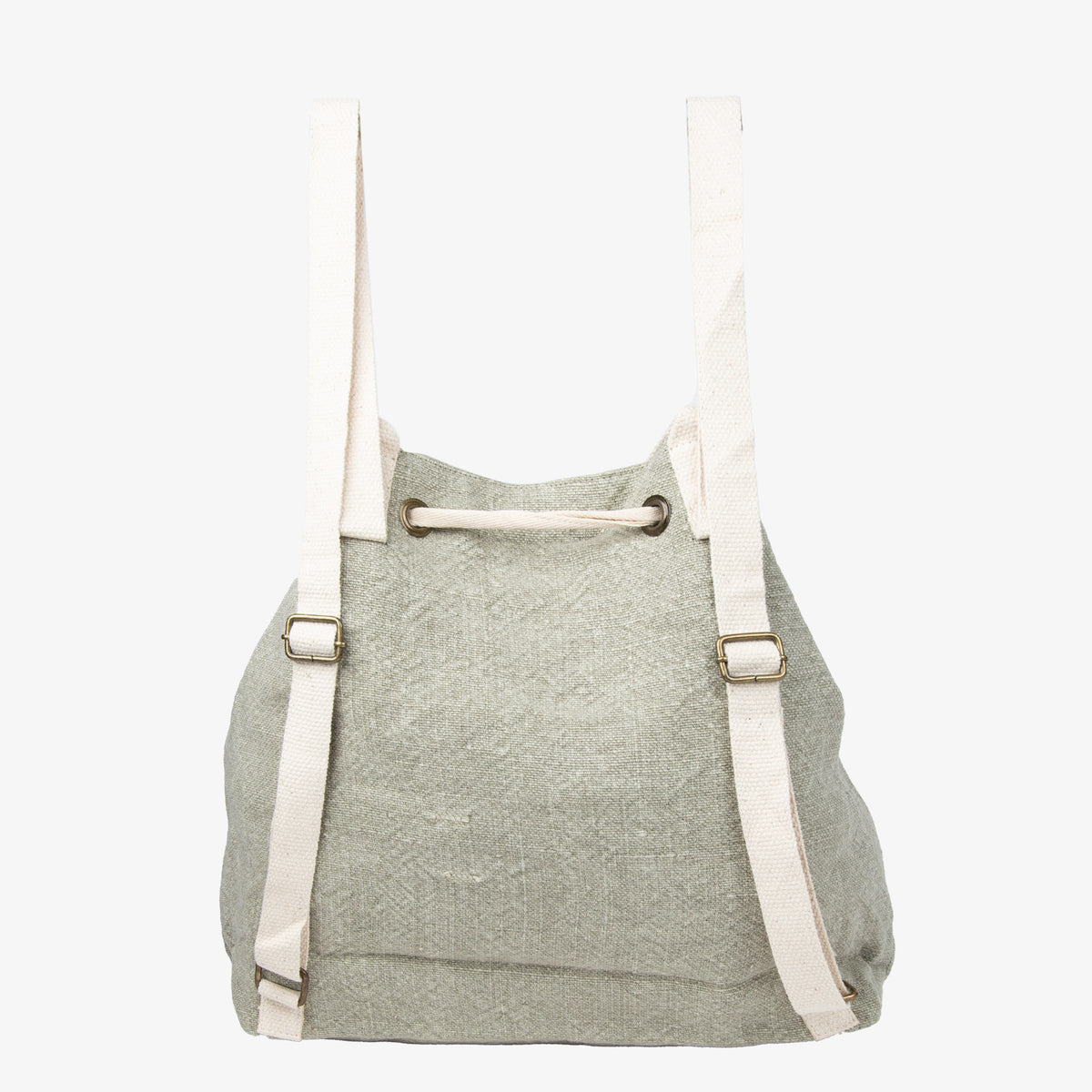 Cailey Jute Adjustable Drawstring Closure Backpack Purse