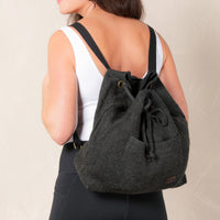 Cailey Jute Adjustable Drawstring Closure Backpack Purse