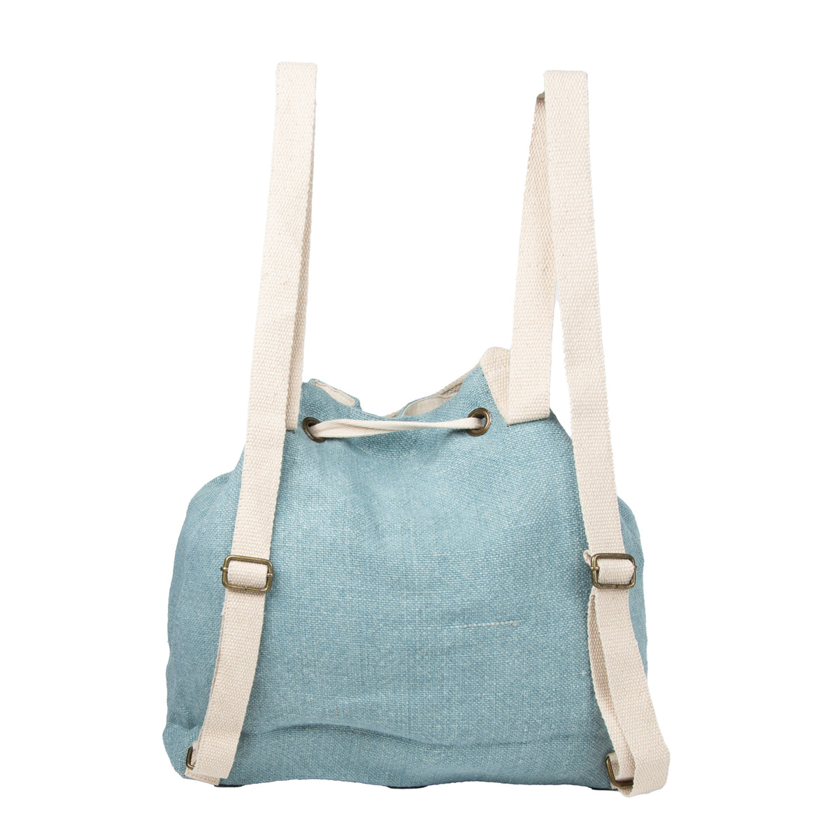 Cailey Jute Adjustable Drawstring Closure Backpack Purse