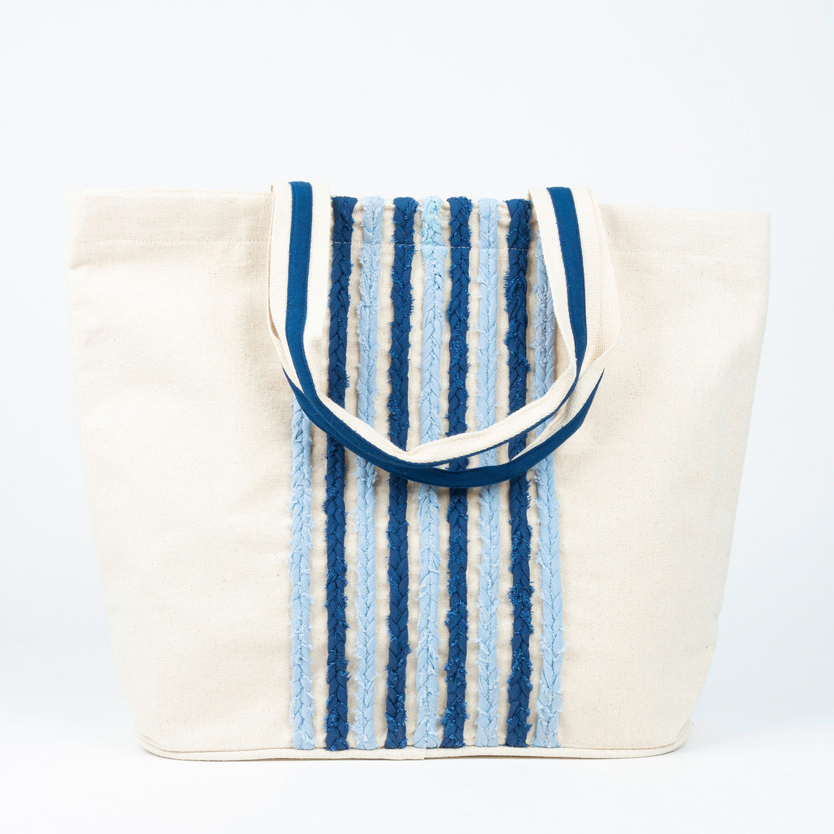 Kona Water Resistant Hand Embroidered Striped Beach Tote Bag