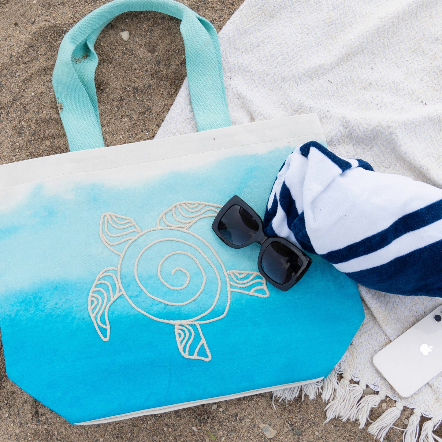Maui Water Resistant Hand Embroidered Beach Tote Bag