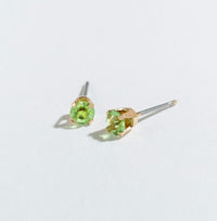 Solitaire Round Cut Birthstone Stud Earrings