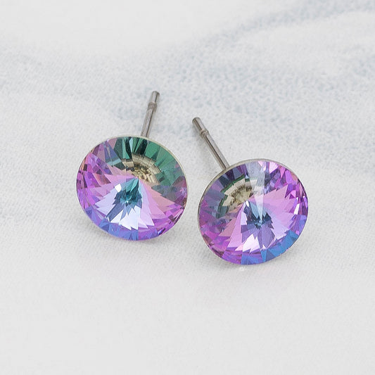 Rivoli Cut Crystal Stud Earrings