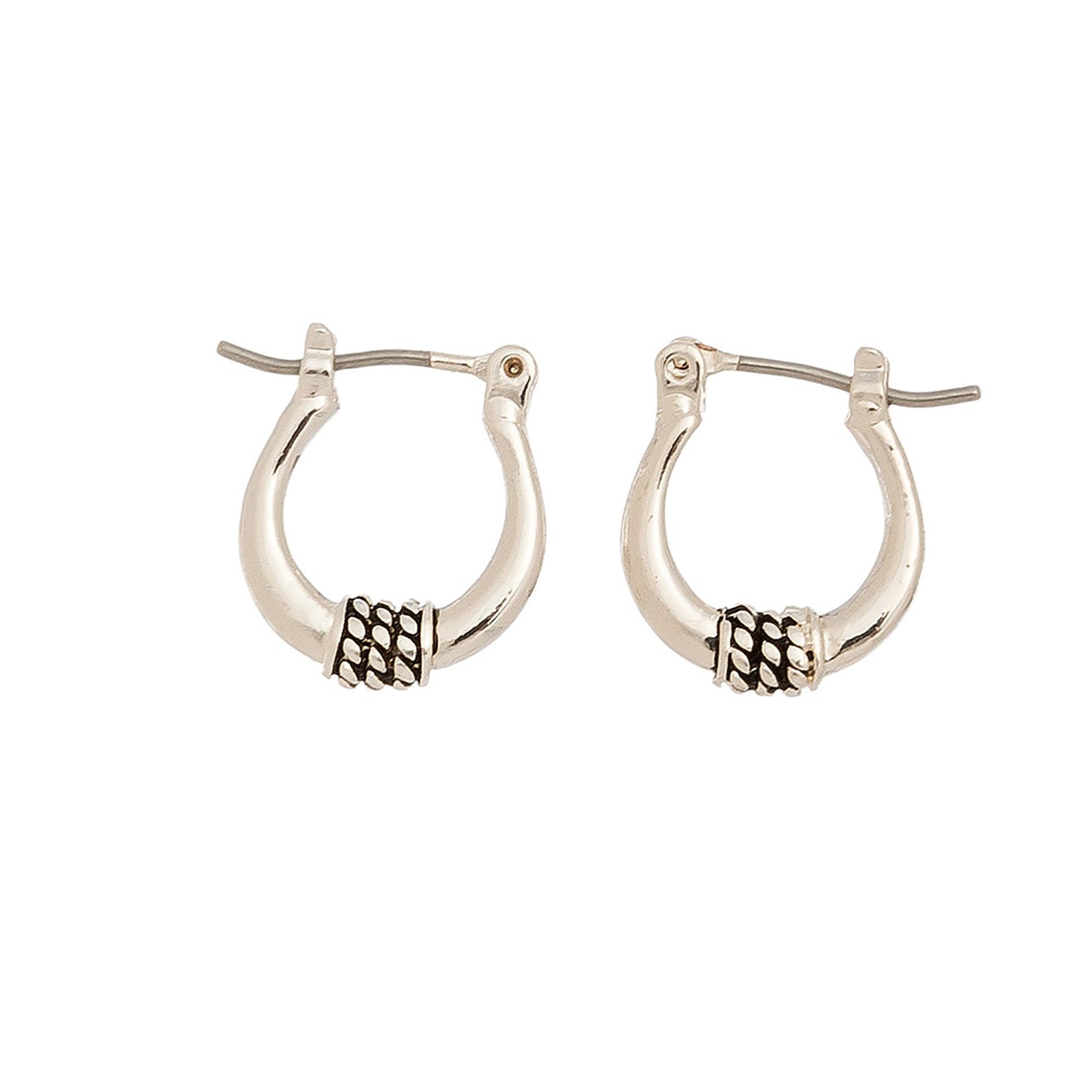 Silver Click Hoop Earrings