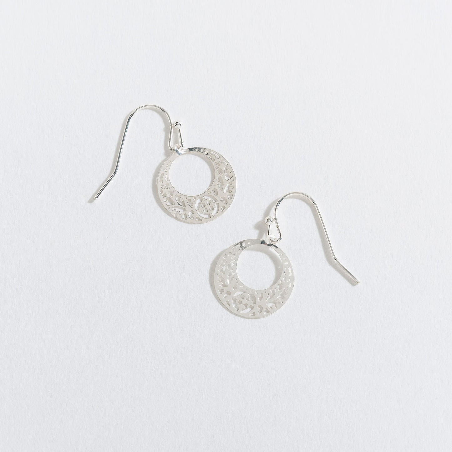 Round Lace Drop Earrings