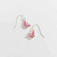 Gemstone Butterfly Drop Earrings