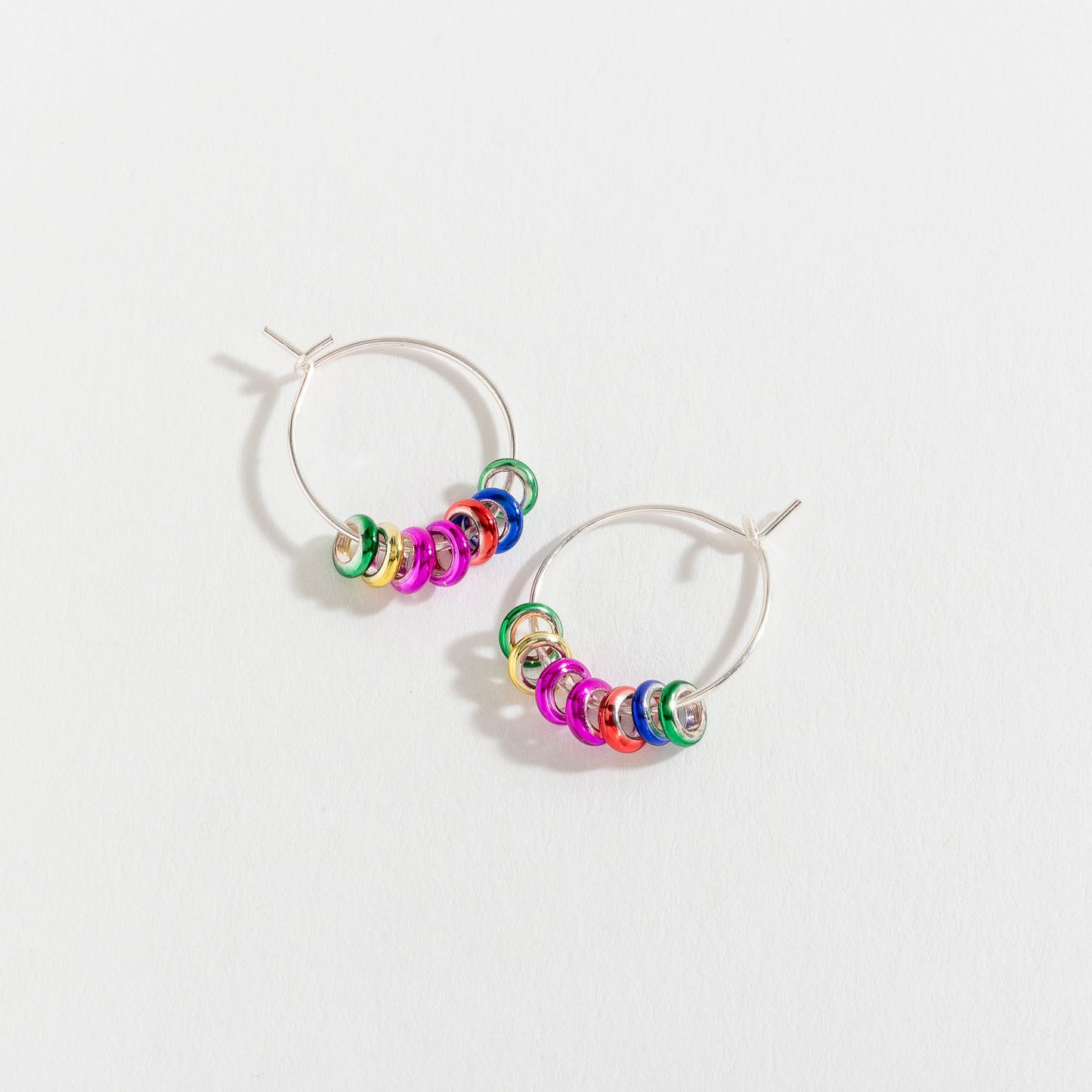 Rainbow Ring Hoop Earrings