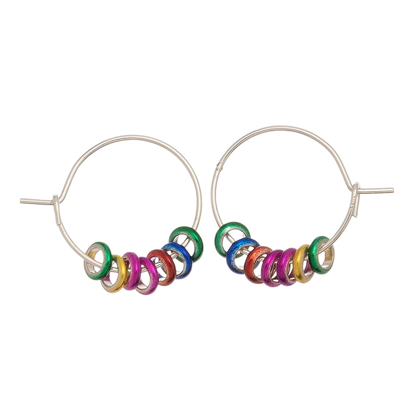 Rainbow Ring Hoop Earrings