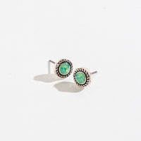 Green Stone Stud Earrings