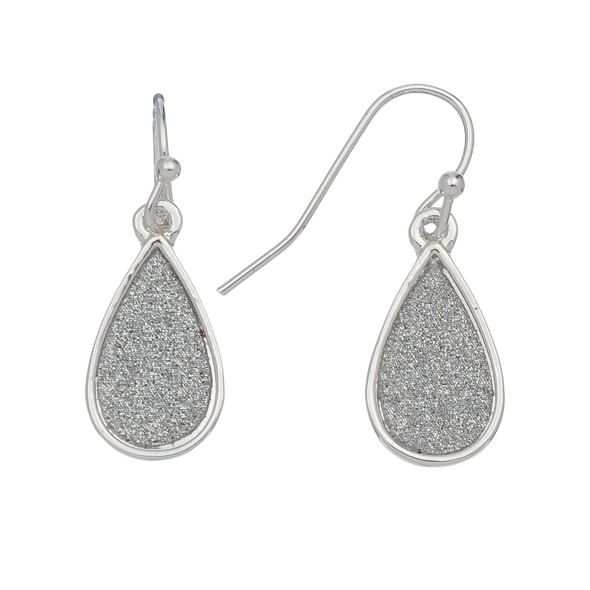 Textured Silver Tear Drop Earrings