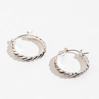 Silver Twist Hoop Earrings