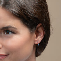 Blue Gem Hoop Earrings