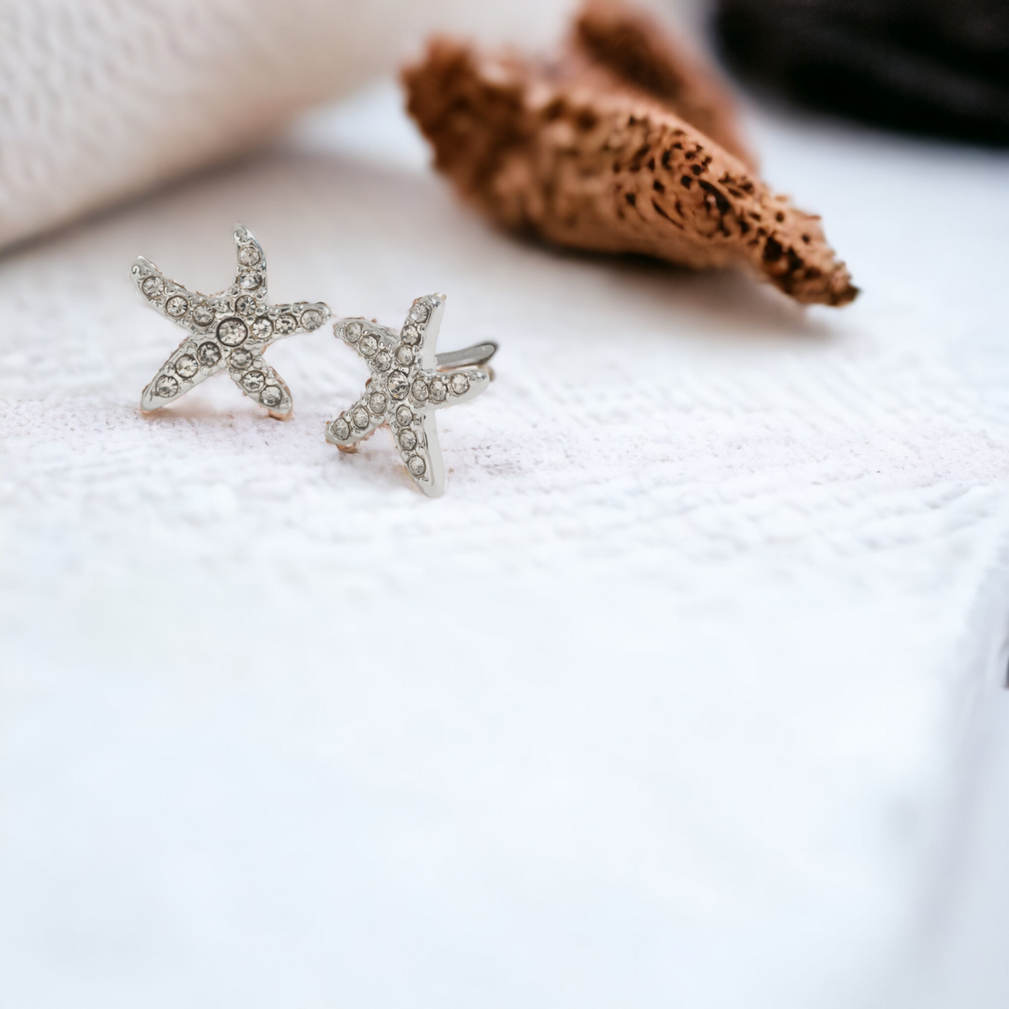 Silver Starfish Stud Earrings