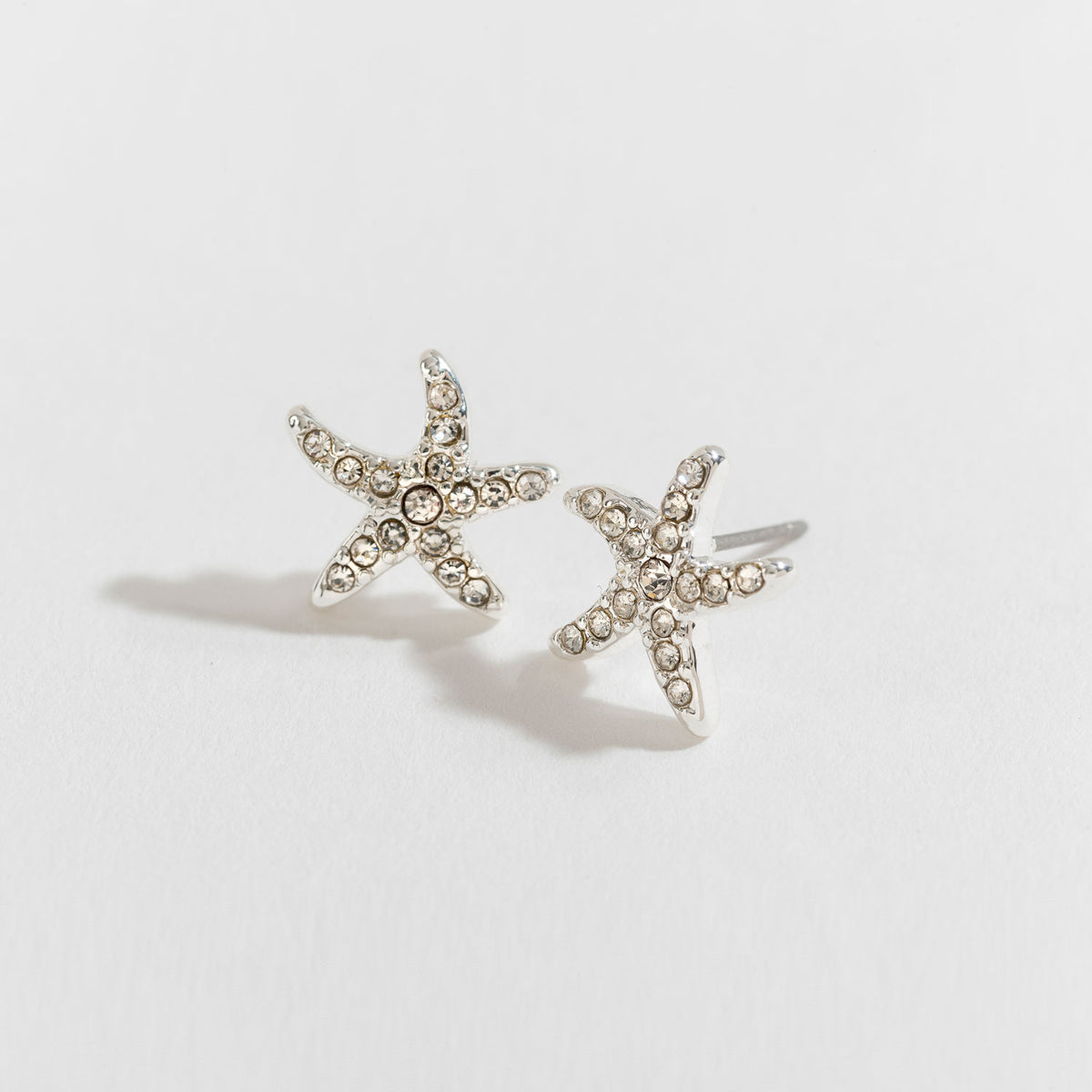 Silver Starfish Stud Earrings