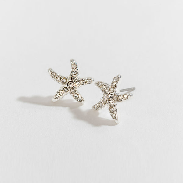 Silver Starfish Stud Earrings