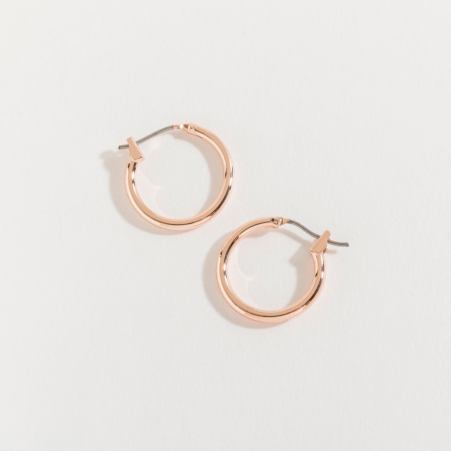 Rose Gold Hoop Click Earrings