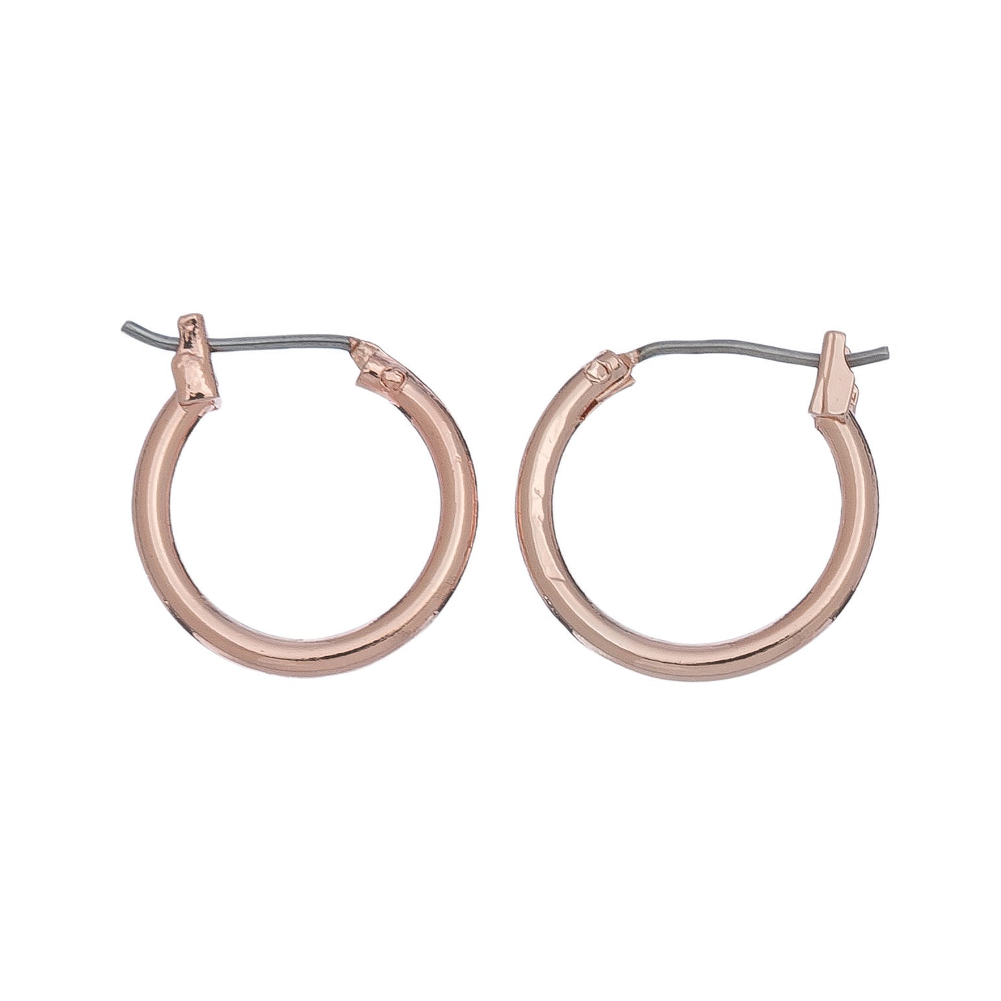 Rose Gold Hoop Click Earrings