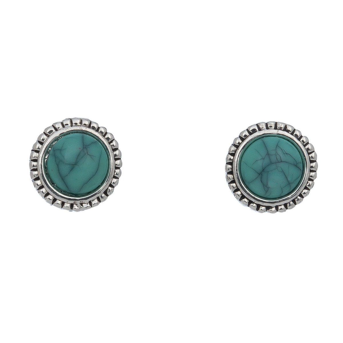 Silver & Stone Stud Earrings