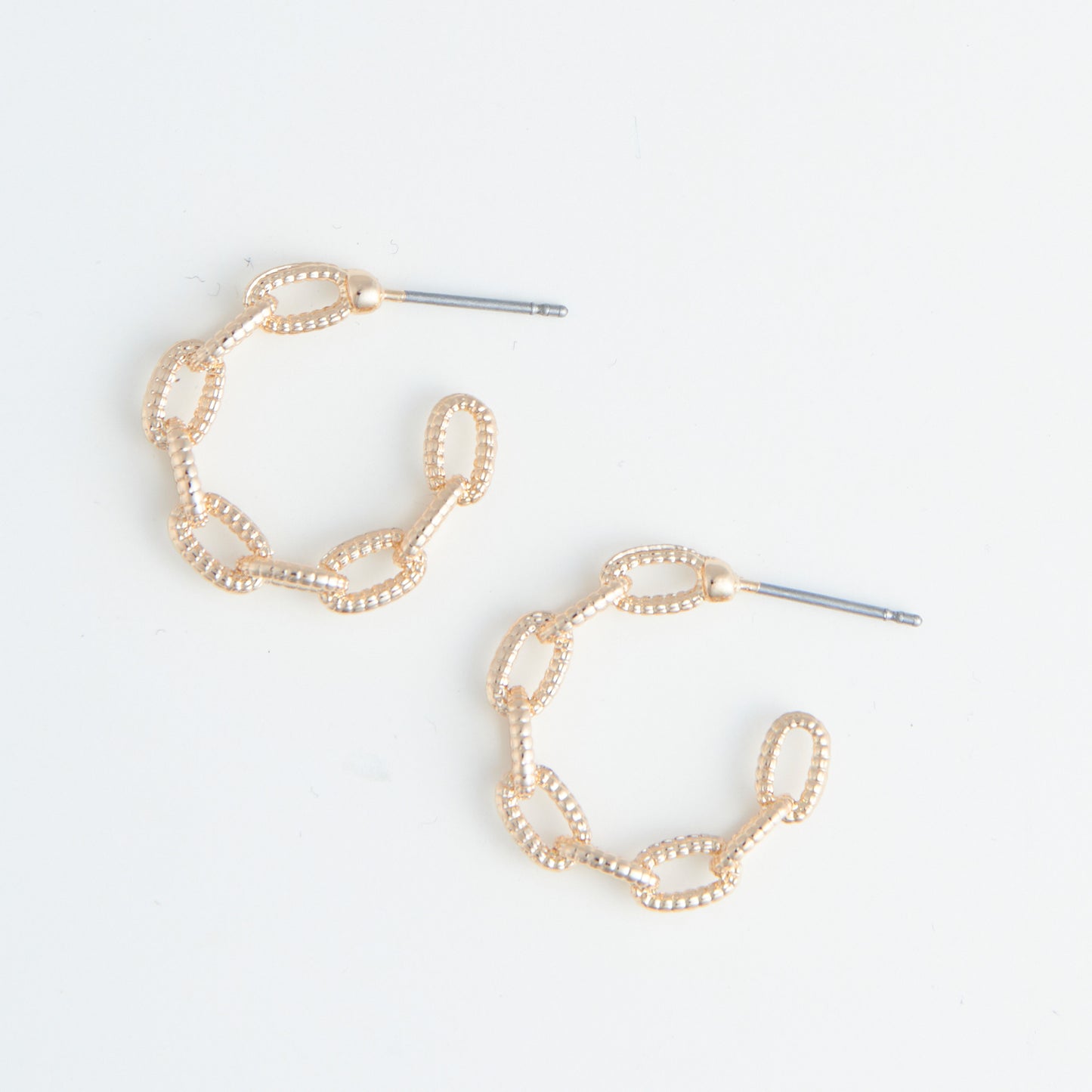 Ear Sense Gold Chain Link Hoop Earrings