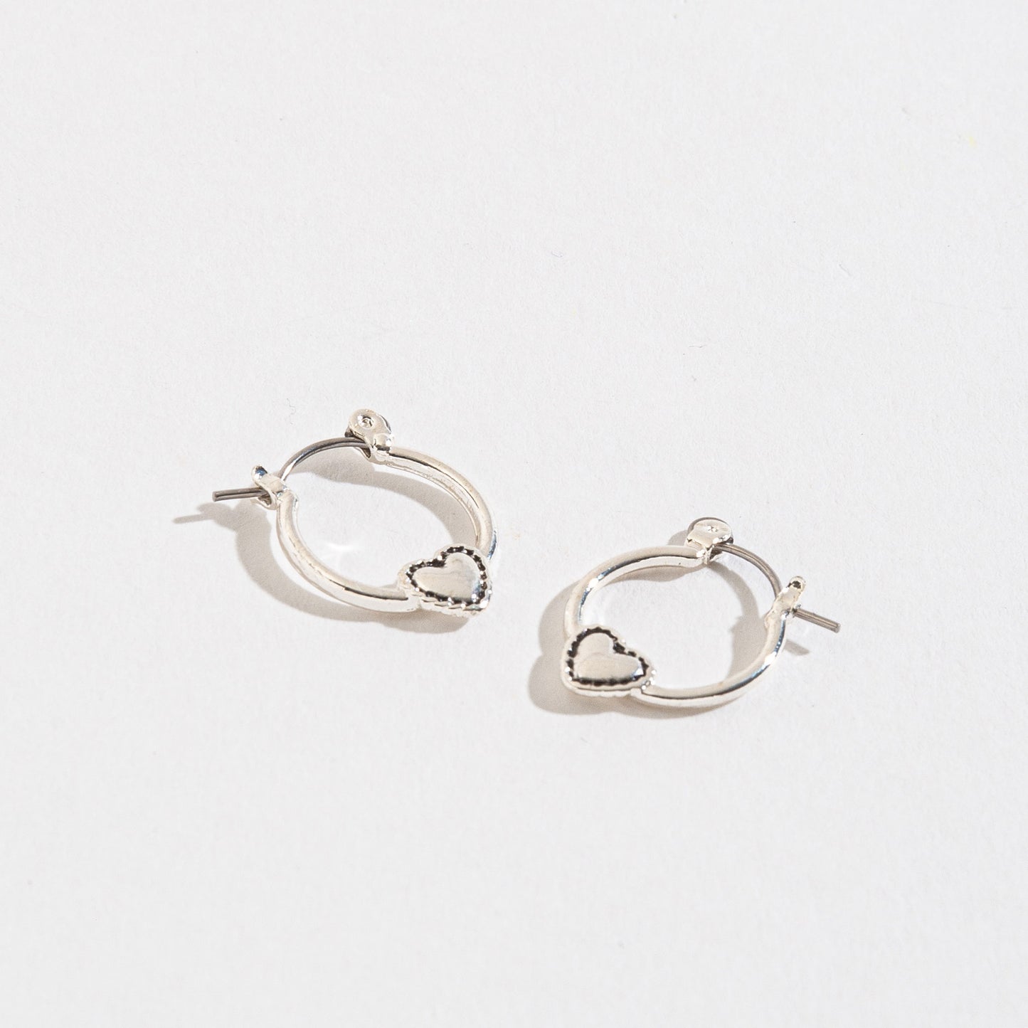 Silver Heart Hoop Earrings