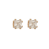 5mm Square Cubic Zirconia Stud Earrings