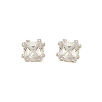 5mm Square Cubic Zirconia Stud Earrings