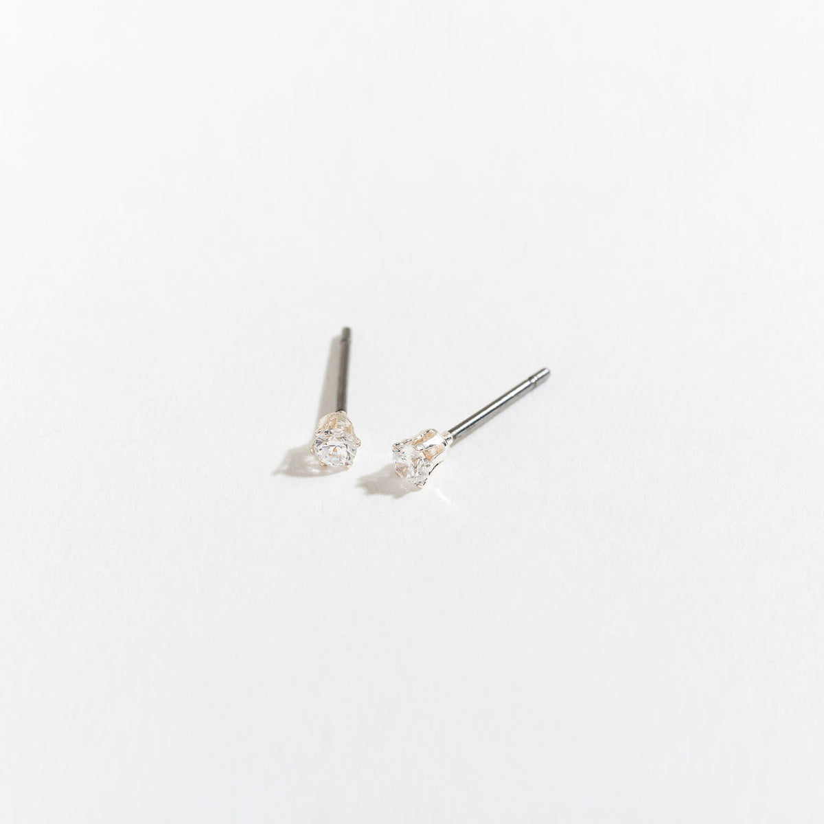 2mm Cubic Zirconia Stud Earrings