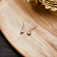 3mm Cubic Zirconia Stud Earrings