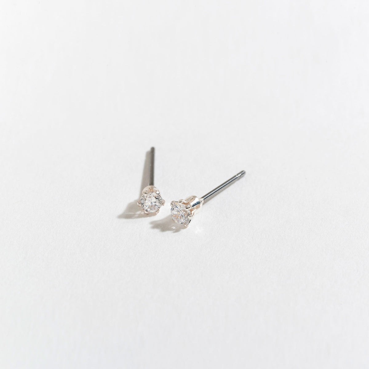 3mm Cubic Zirconia Stud Earrings