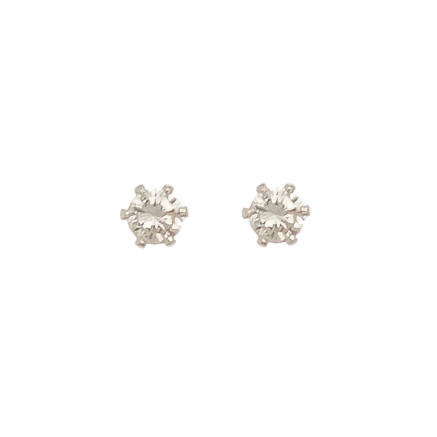 3mm Cubic Zirconia Stud Earrings