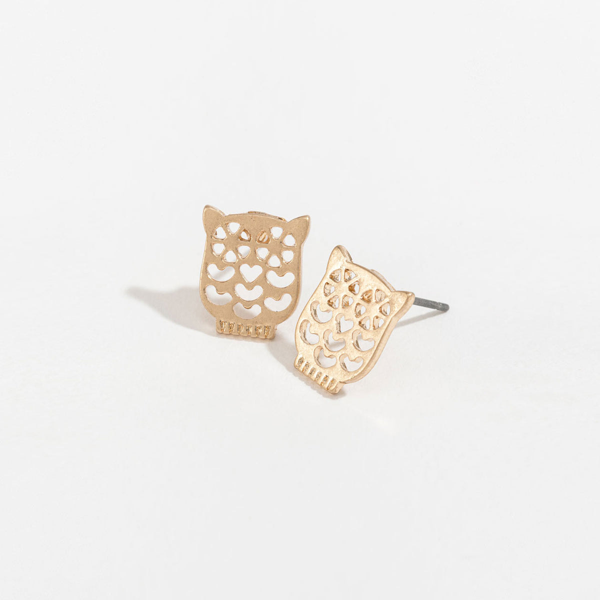 Stud Buds Gold Cutout Owl Stud Earrings