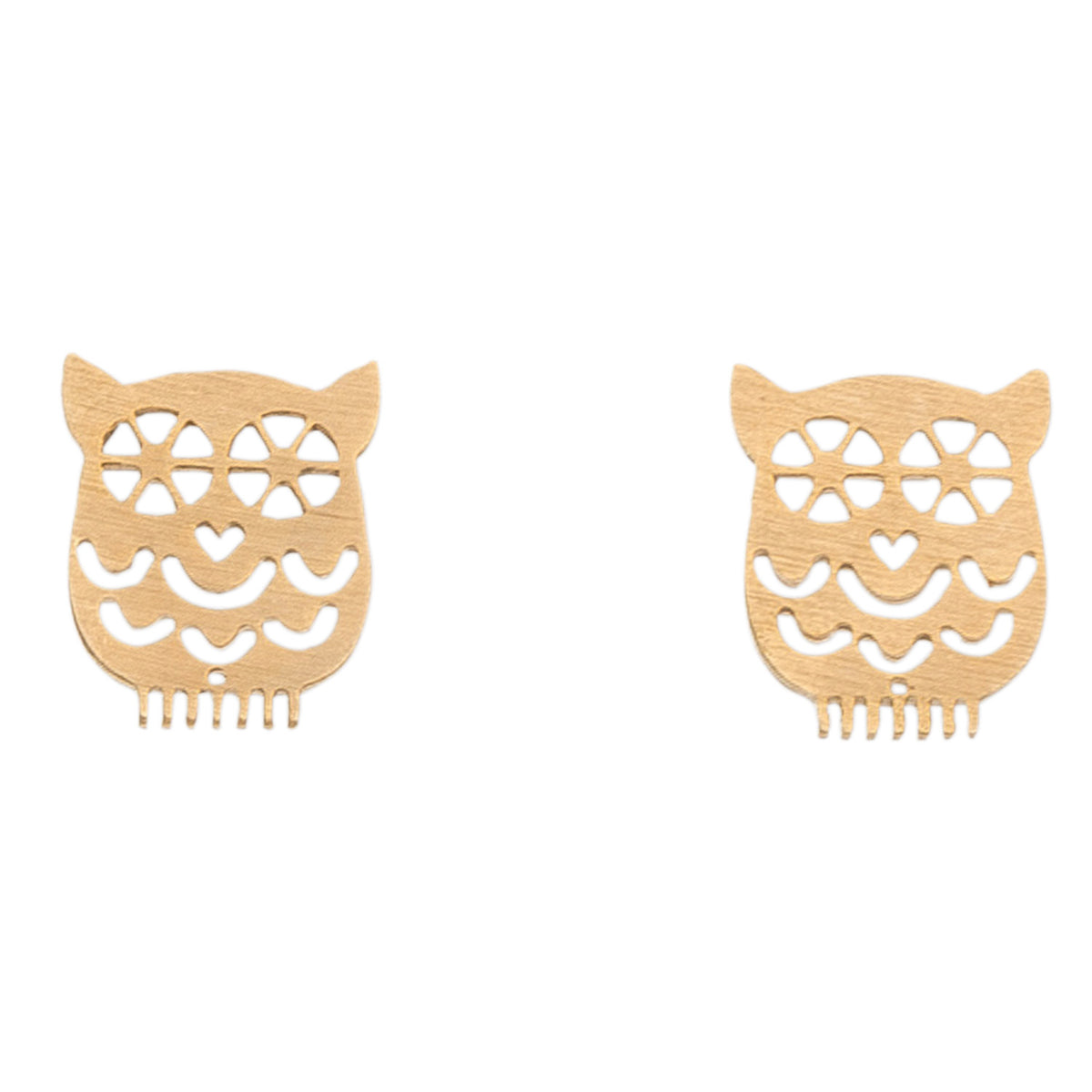 Stud Buds Gold Cutout Owl Stud Earrings
